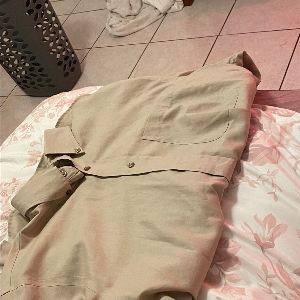 Beige Button-Up Shirt